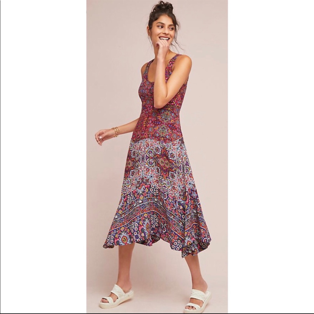 Anthropologie Maeve Violette Floral Boho Dress